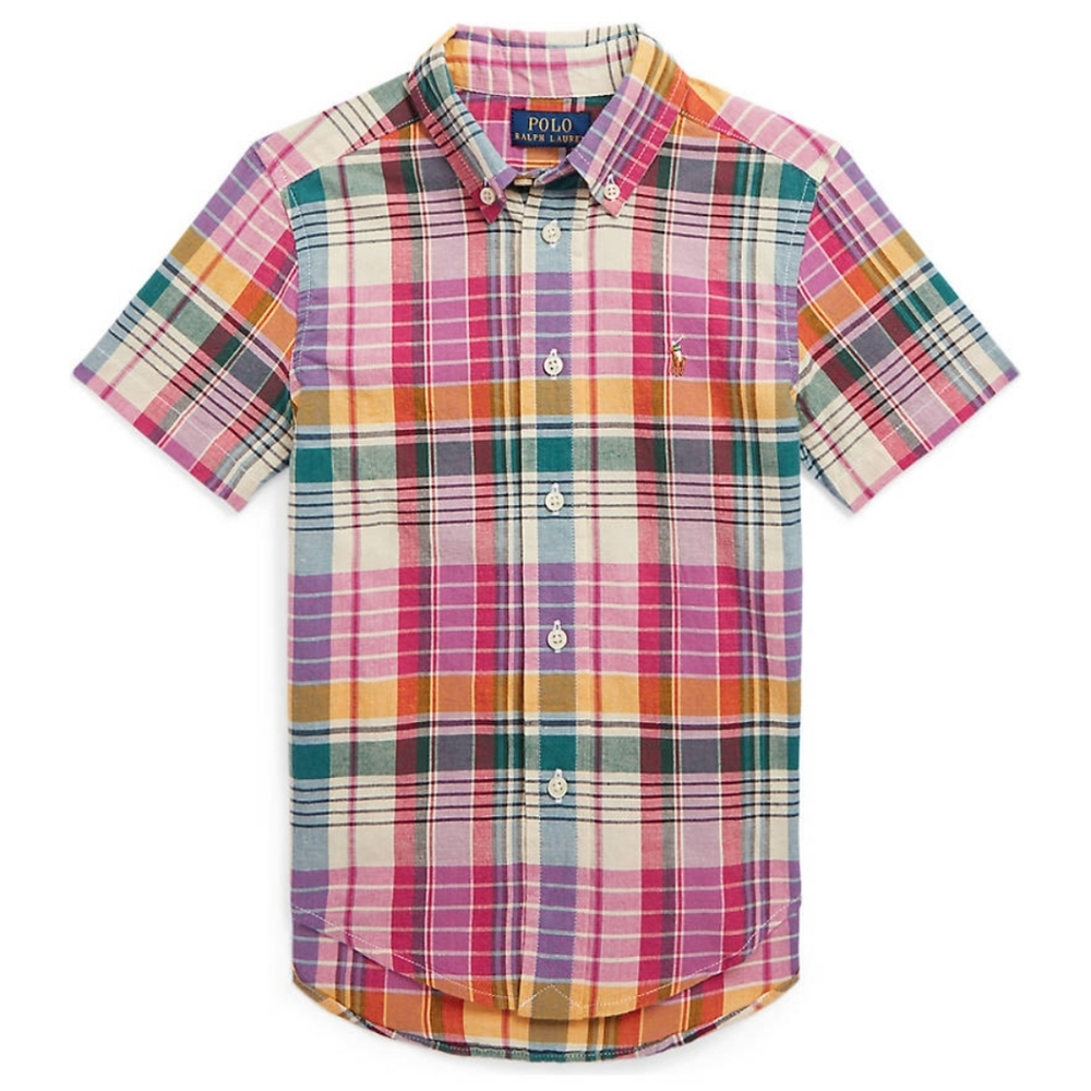 🆕️ Ralph Lauren Indigo Cotton Madras Short Sleeve